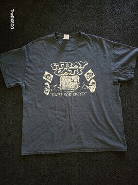 Vintage Style "Street Cats" Graphic Tee in Faded Black